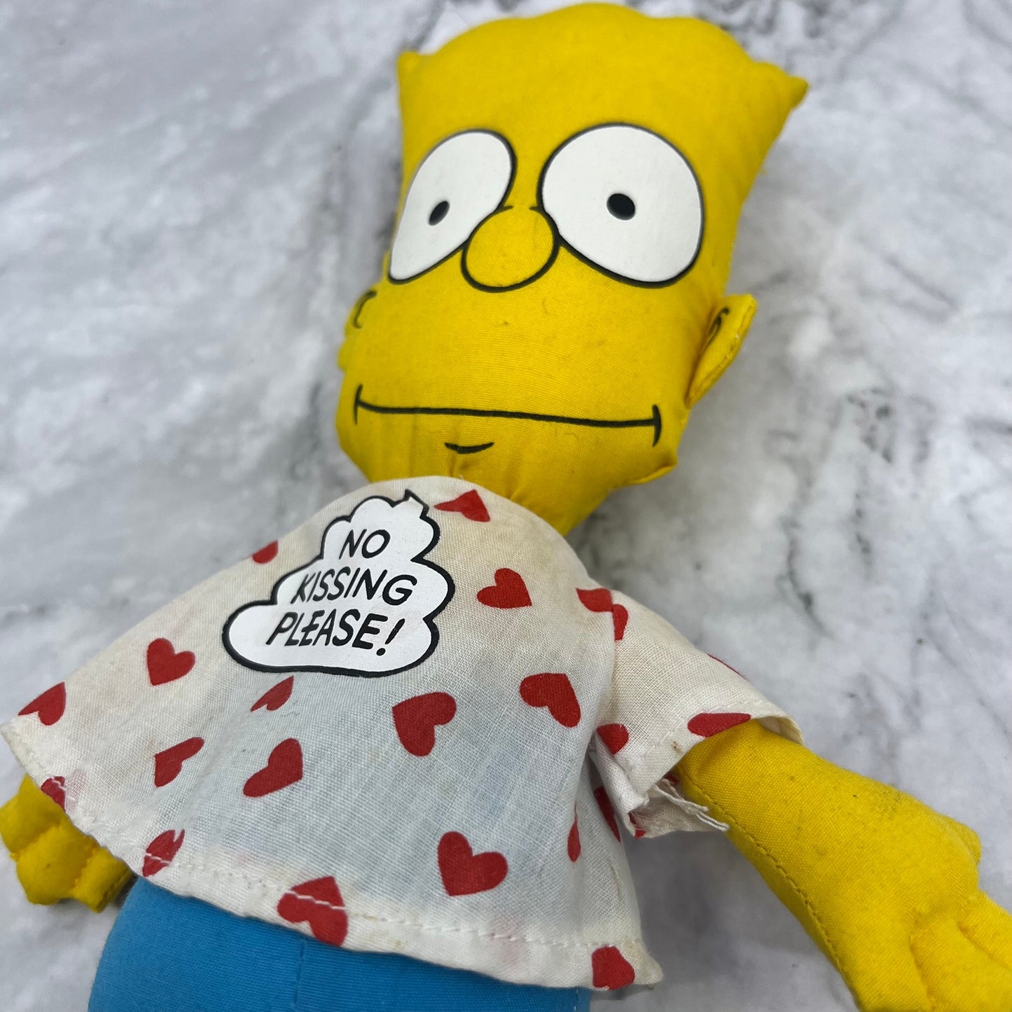 1990 Bart Simpson Plush Valentines Doll No Kissing Please By Dan Dee 10" TK3