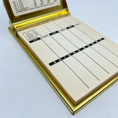 1950s MCM Park Sherman Bridge Score Pad Holder Gold Tone TE5