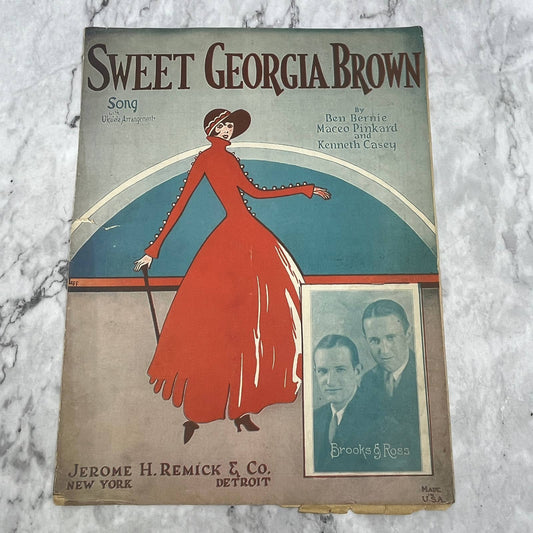 Sweet Georgia Brown Brooks & Ross Ben Bernie 1925 Sheet Music TK2-SM4