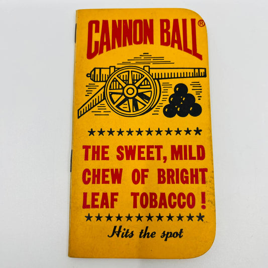 Vintage Cannon Ball Chewing Tobacco Memo Book Unused Pops Right Popcorn Ad C2