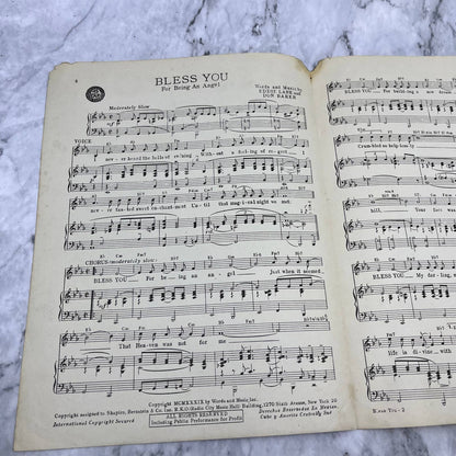 BLESS YOU FOR BEING AN ANGEL Lane & Baker EDDY HOWARD Sheet Music 1939 TI1