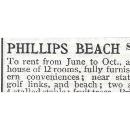 Phillips Beach Swampscott Massachusetts - 1903 Original Ad TJ8-7-1