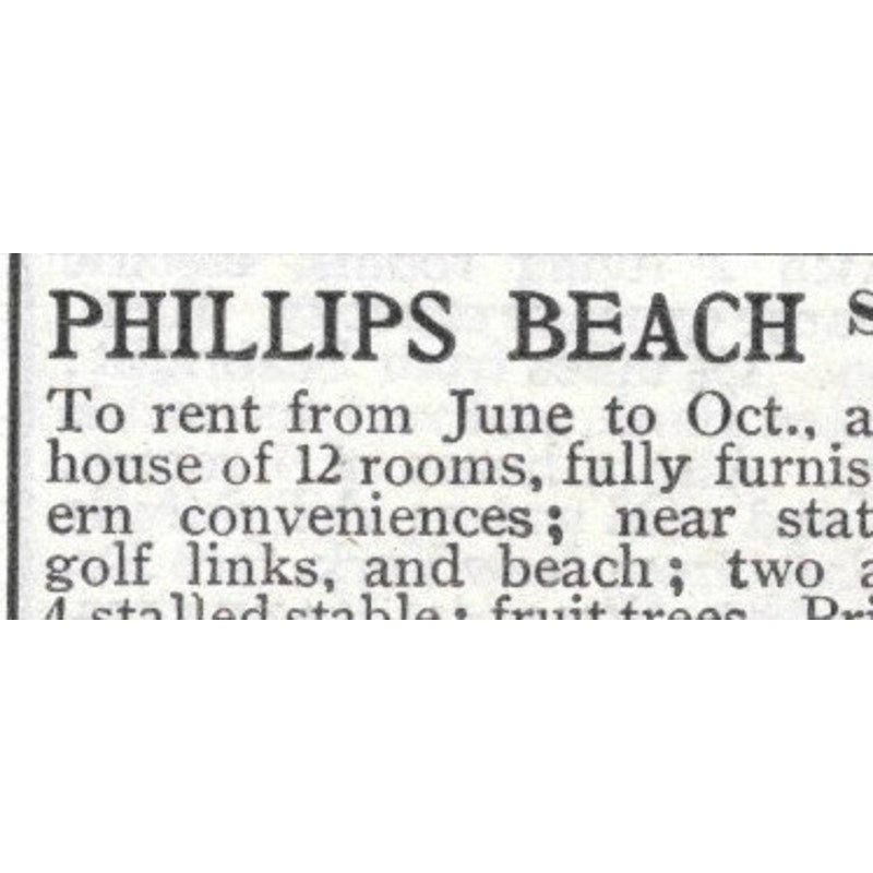 Phillips Beach Swampscott Massachusetts - 1903 Original Ad AK5-S35