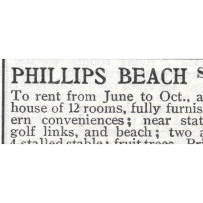 Phillips Beach Swampscott Massachusetts - 1903 Original Ad AK5-S35