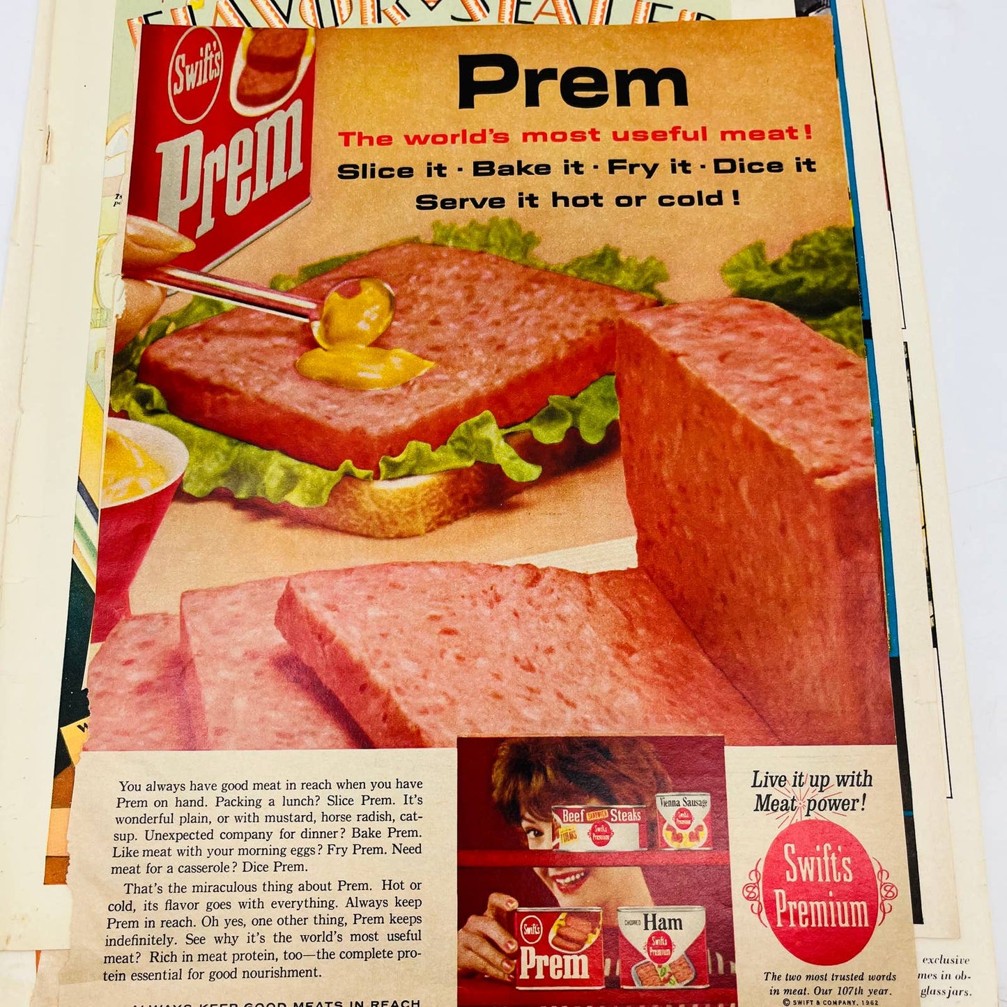 1939-60 Set of 7 Potted Meat Hormel Span Prem Treet Armour Original Print Ad TA8