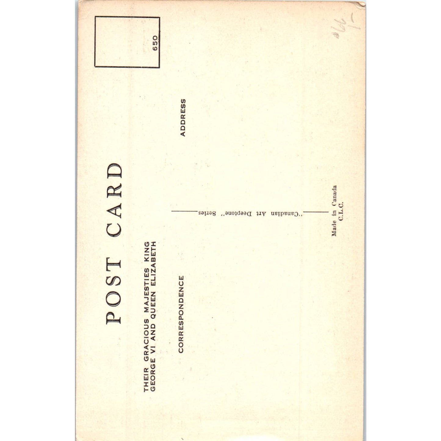 King George VI and Queen Elizabeth Original Postcard TK1-P13