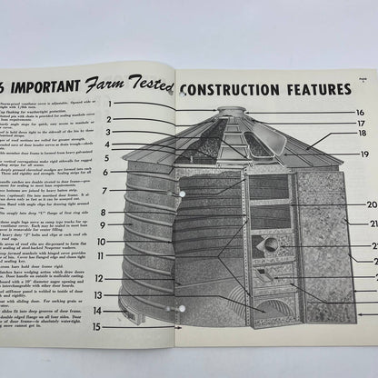 1950s Columbian Red Top & Style A Grain Bins Manual Assembly Instructions TH8