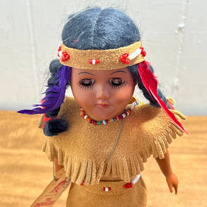 VINTAGE NATIVE AMERICAN DOLL -INDIAN GIRL - CHEROKEE MADE MARY LAMBERT 11” TB2