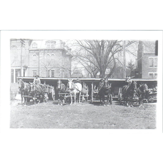 Antique Postcard RPPC 4 Men in Horse Drawn Carts SE8
