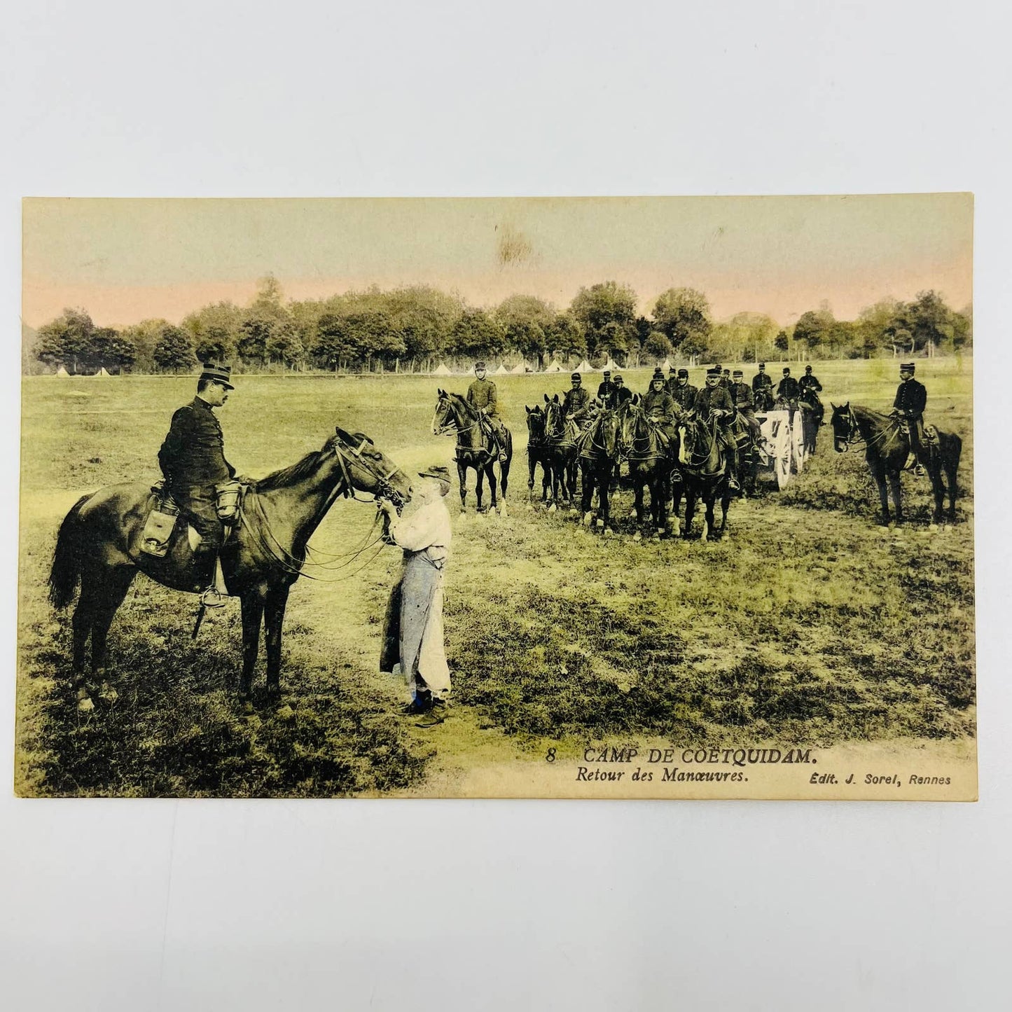 c1918 Postcard WWI French Calvary Camp De Coetquidam PA9