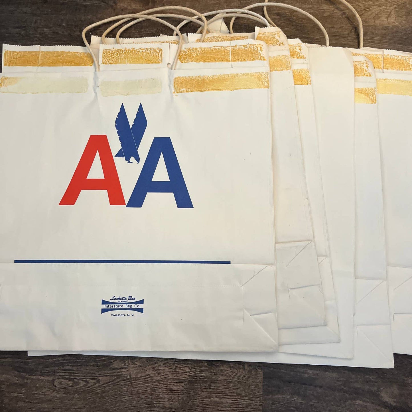 1970s Lot of 7 American Airlines Large Paper Shopping Souvenir Bags ~20x18"