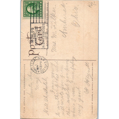 Caught in the Act Girl Picking Grapes 1913 Original Postcard P2-3