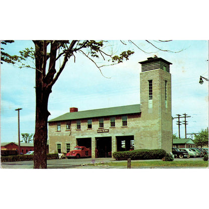 Fire Station at Sampson Air Force Base Geneva NY - Original Postcard TJ7-RP1