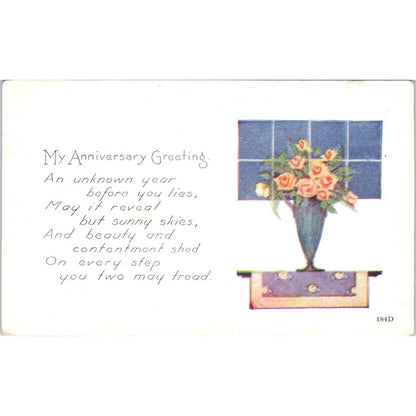 Anniversary Greeting c1920 Blank - Original Postcard TJ7-RP3