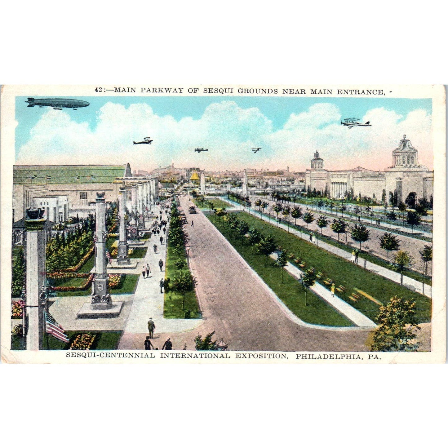 1926 Philadelphia Sesquicentennial Exposition Main Parkway - Postcard TJ9-P1