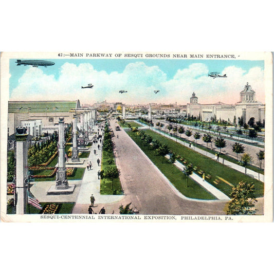 1926 Philadelphia Sesquicentennial Exposition Main Parkway - Postcard TJ9-P1