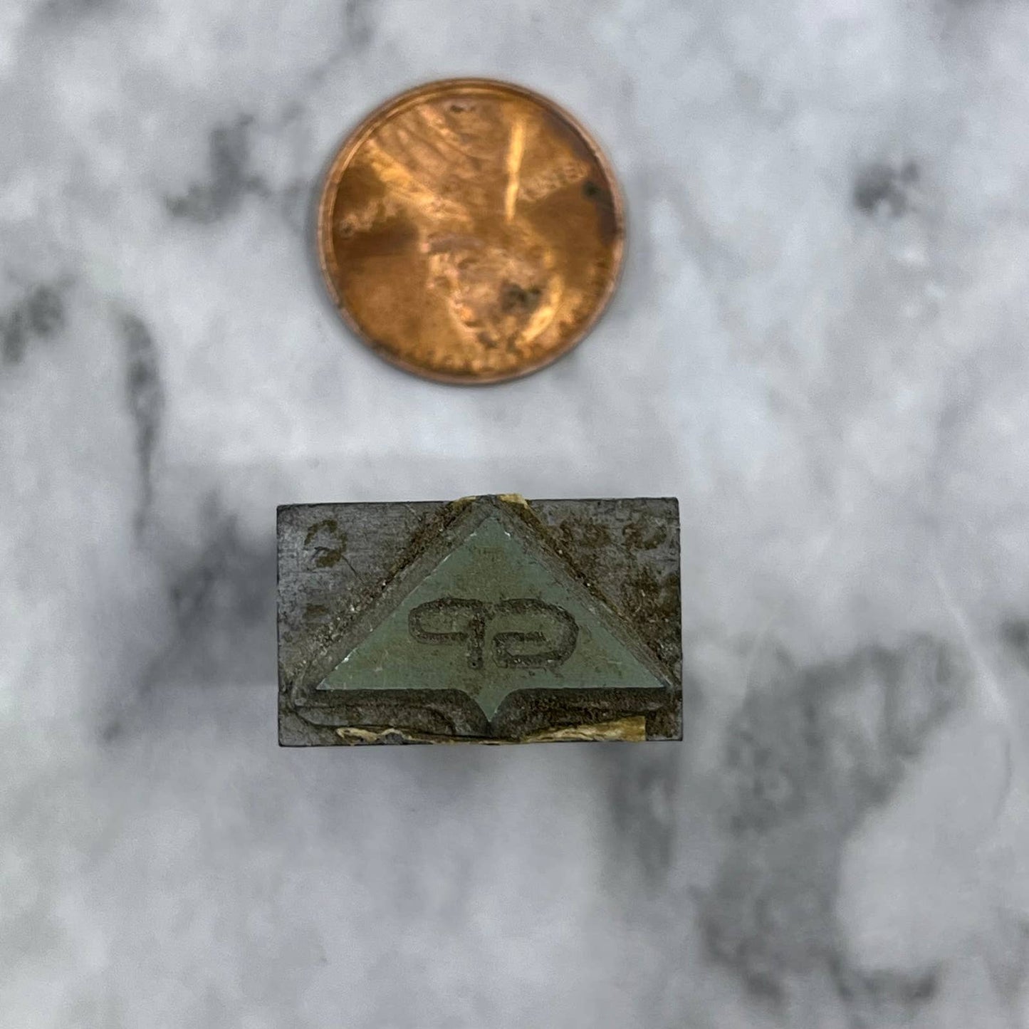 Vintage Printing Letterpress Printers Block Plate “GP” Monogram Logo TJ59