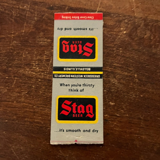 Stag Beer Griesedieck Brewery Belleville IL Advertising Matchbook Cover MM11-5