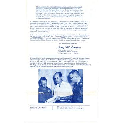Senator George McGovern Reports Newsletter Feb 1967 Original TK1-P7