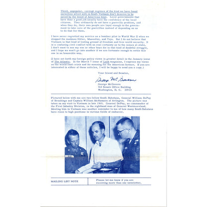 Senator George McGovern Reports Newsletter Feb 1967 Original B16