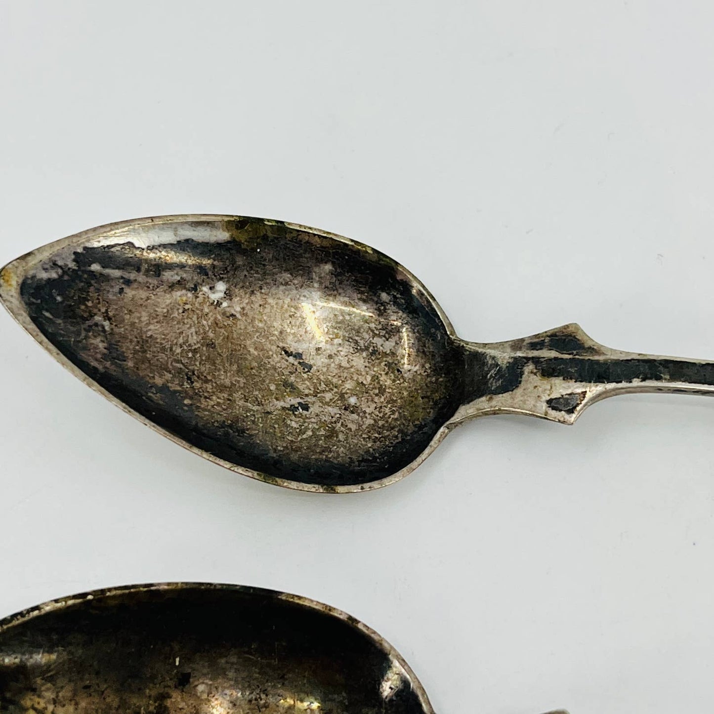 1840s E&D Kinsey Fiddle Coin Silver Tablespoon Monogram M.E.H. Set of 2 SB7