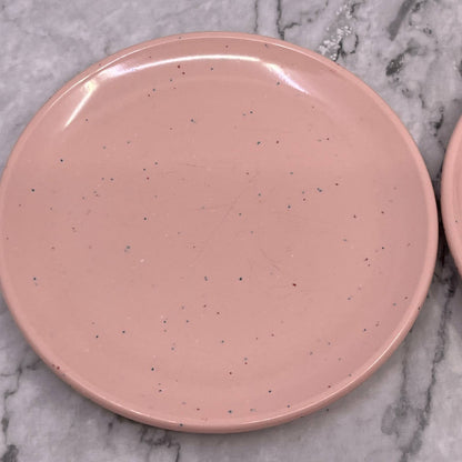 MCM Imperial Ware Speckled Confetti Pink Dessert Plate Set Melmac Malamine TA3