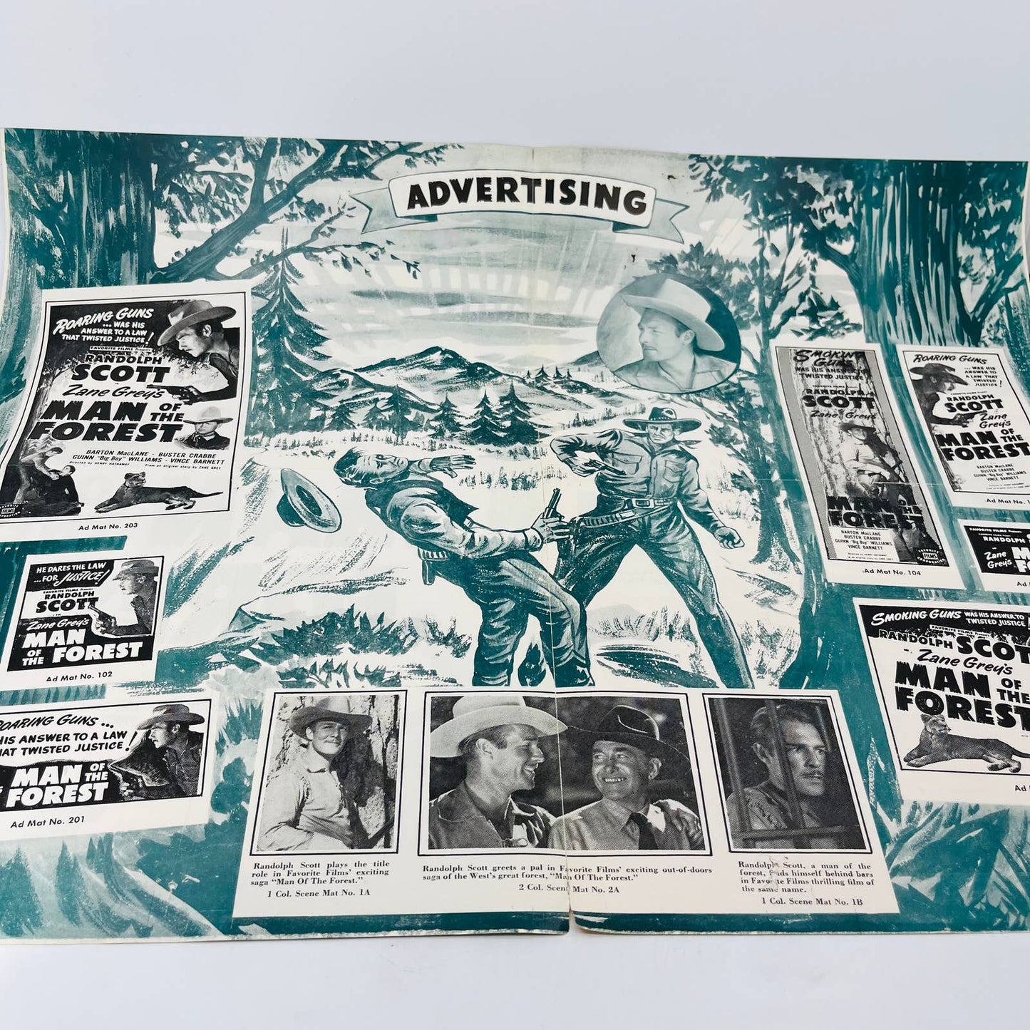 Zane Grey's Man of the Forest Original Pressbook Randolph Scott 11x17 FL1