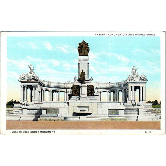 Jose Miguel Gomez Monument Havana Cuba Original Postcard TK1-P16
