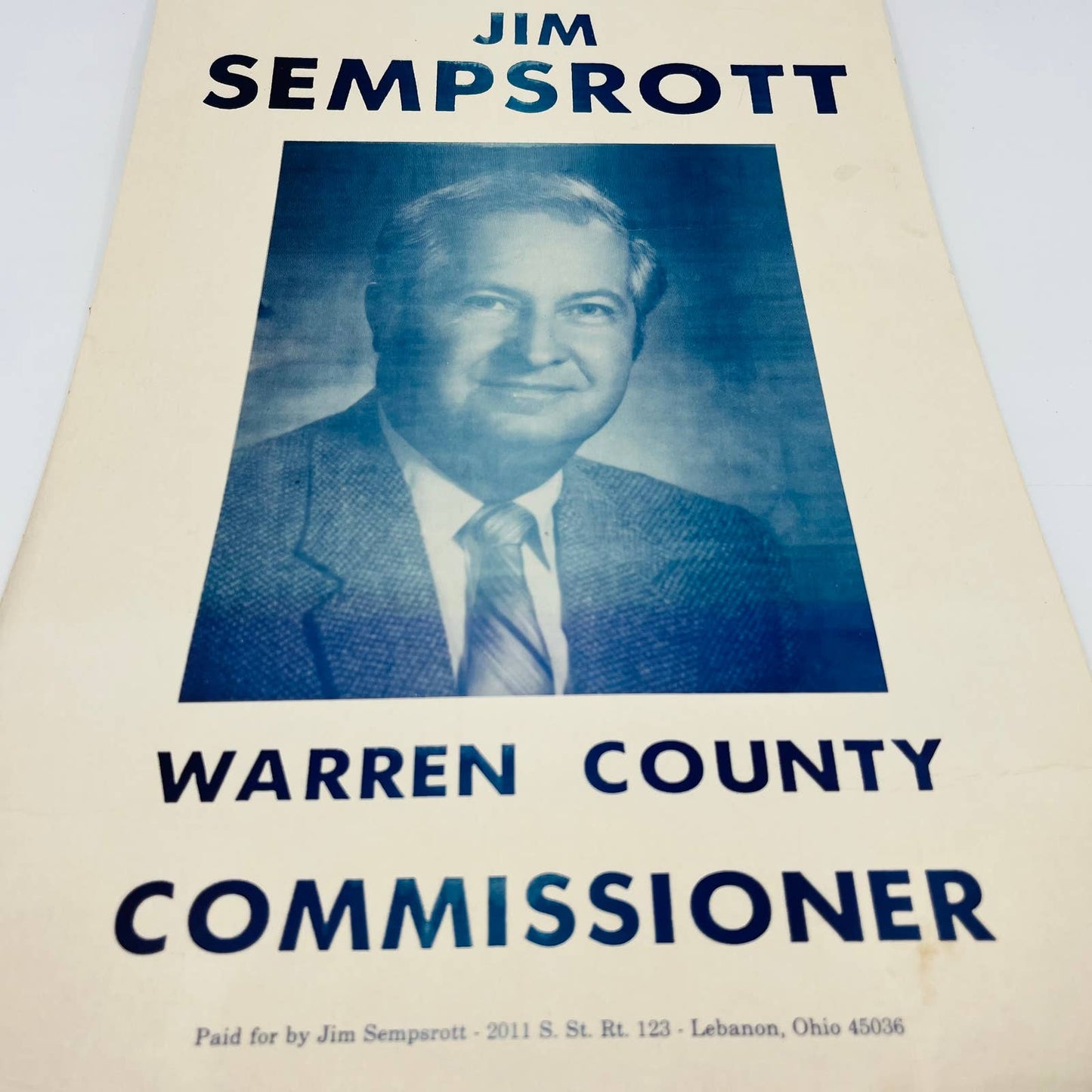 1984 Jim Sempsrott Warren County Commissioner Ohio Political Poster 10x16” FL1