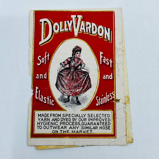 Vintage Dolly Vardon Hose Label Soft and Elastic Fast and Stainless EA4