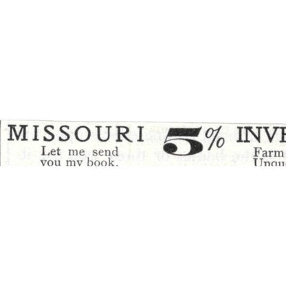 Missouri Investments Wm. R. Compton Wardell Bldg Macon Mo - 1903 Ad TJ8-7-3