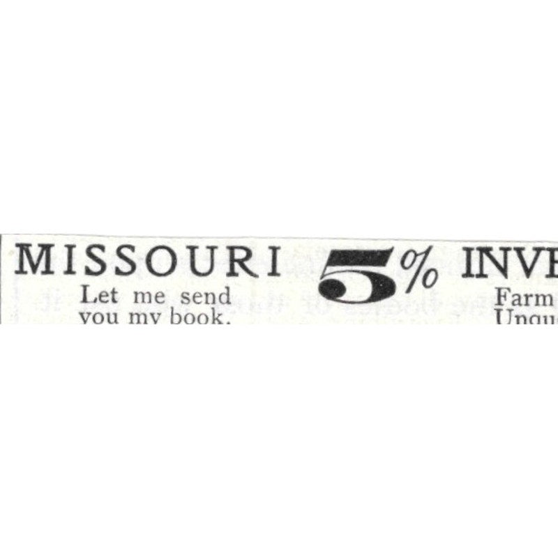 Missouri Investments Wm. R. Compton Wardell Bldg Macon Mo - 1903 Ad AK5-S29