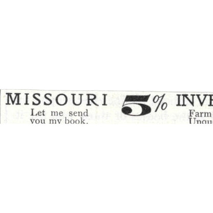 Missouri Investments Wm. R. Compton Wardell Bldg Macon Mo - 1903 Ad AK5-S29