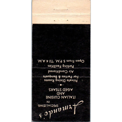 Armando's Restaurant Rush & Superior Chicago Advertising Matchbook Cover SA1-M10