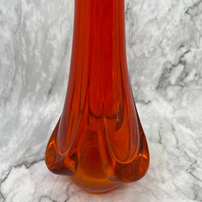 Viking PERSIMMON AMBERINA Art Glass 13” SWUNG VASE Epic Drape Stretch TJ3