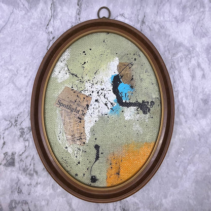 Original Framed Mixed Media Abstract Art Painting 14.5x11.5 “1972” With COA