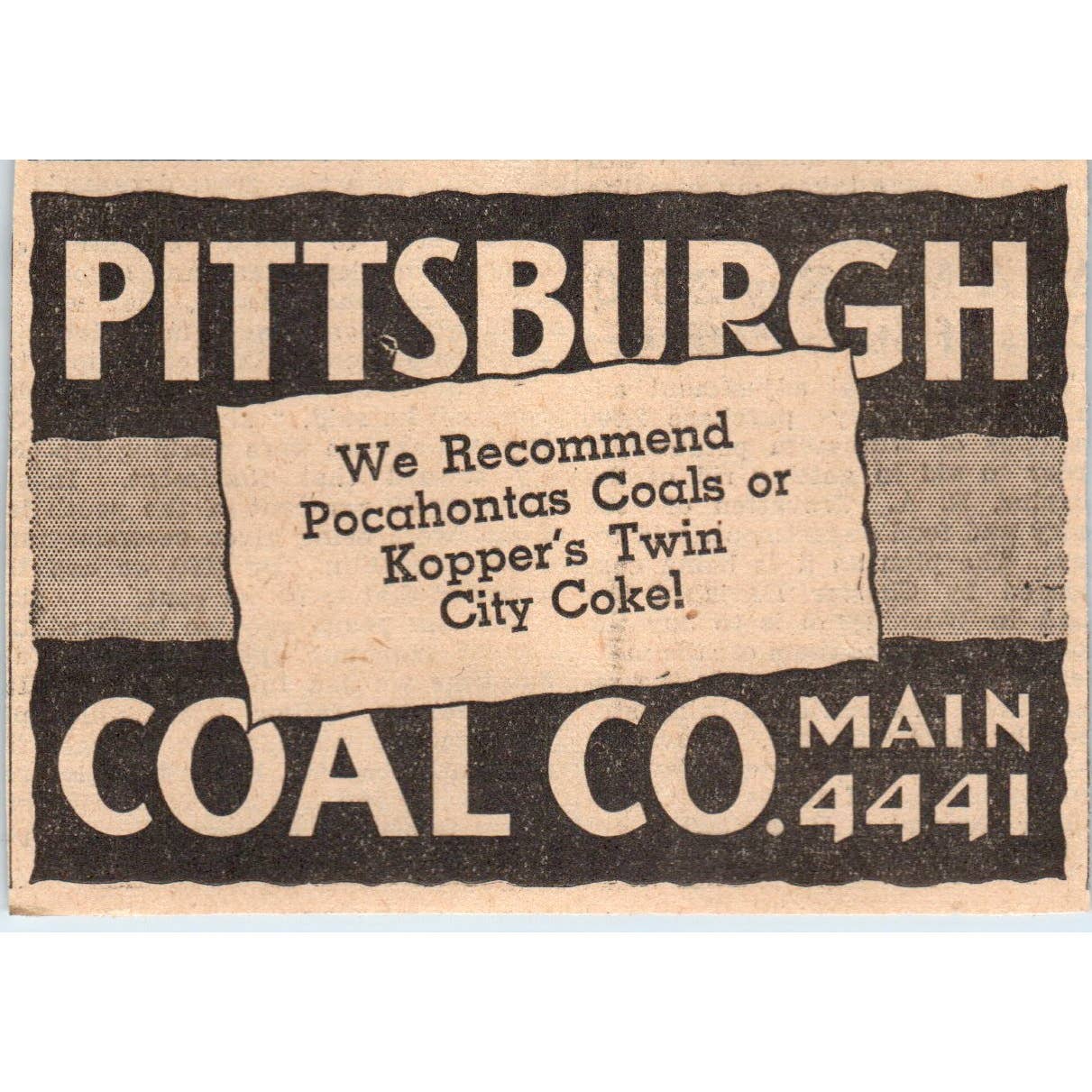 1935 Mpls Journal Newspaper Ad Pittsburgh Coal Co Kopper's Twin City Coke FL5-6