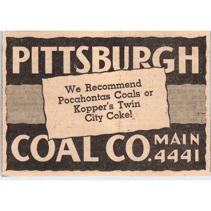 1935 Mpls Journal Newspaper Ad Pittsburgh Coal Co Kopper's Twin City Coke FL5-6