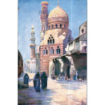 Egypt Cairo Mosque of El Agha Raphael Tuck Oilette Original Postcard P2-12