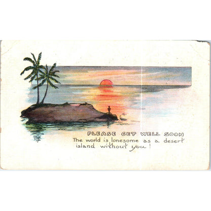 1930 Get Well Soon Carthage Illinois Original Postcard TK1-P15