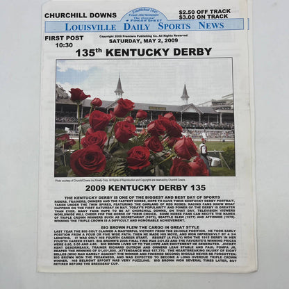 Kentucky Derby Official Program 135th Saturday May 2, 2009 Churchill Downs TH7
