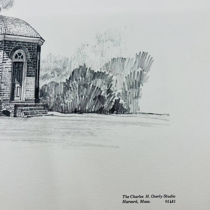 Vintage The Octagon House Stratford Virginia Sketch Print 11 x 14.5” FL1