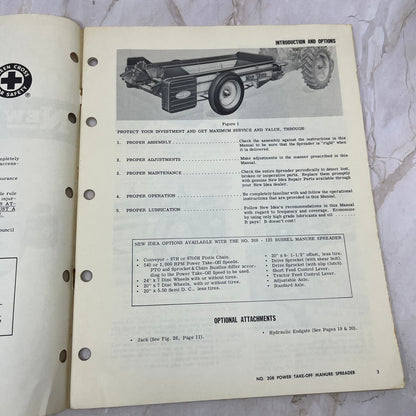 New Idea Operator's Manual S-201 No. 208 Power Take-Off Manure Spreader TJ9