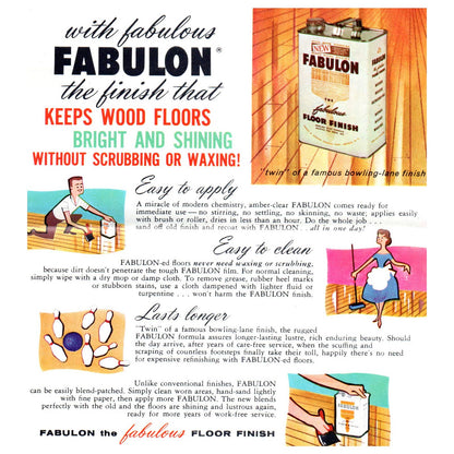 1950s MCM Advertising Leaflet Fabulon Wood Finish Pierce & Stevens SE4