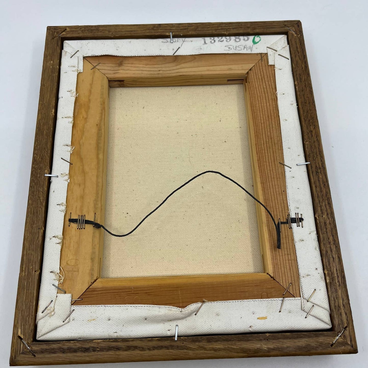 1985 Original Framed Peggy Harris Painting on Canvas Cat and Fish Bowl TG1