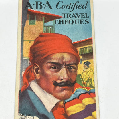 VTG Blotter Card ABA Travel Cheques Cowboy of Southern Spain Arthur Jansson SC5