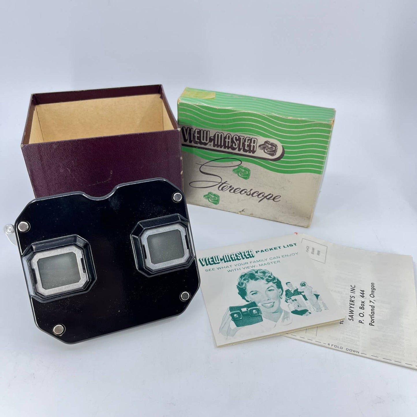 Vintage 1950’s Sawyer's View Master Stereoscope with Original Box & Papers TE7
