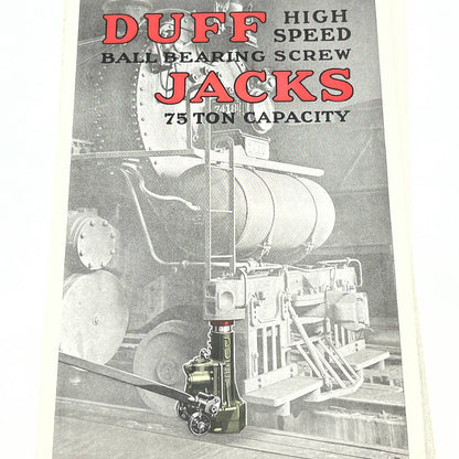 c1900 Duff Jacks Ball Bearing Railroad Jacks Booklets and Leaflet AB8