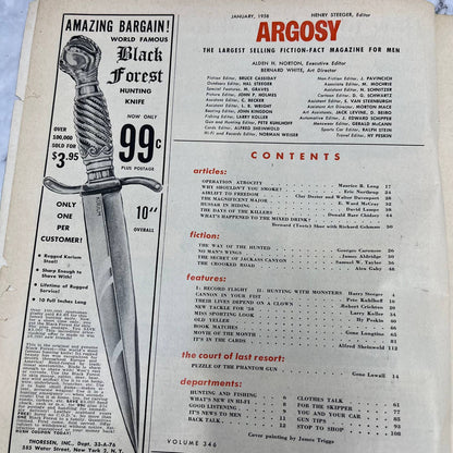 Argosy Magazine January 1958 / Rodeo Clowns / Spike the dog from Old Yeller TJ3