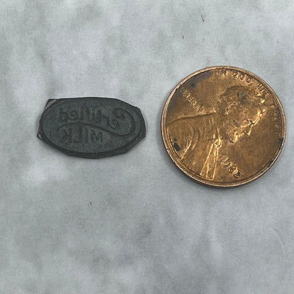 Vintage Printing Letterpress Printers Block Plate Certified Milk SE837